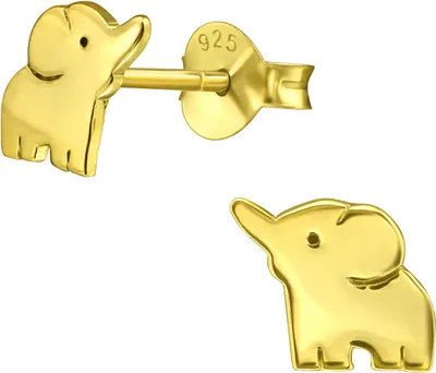 Produktbild von Ohrringe Ohrstecker Elefant 925 Sterling Silber vergoldet Material - Silber vergoldet