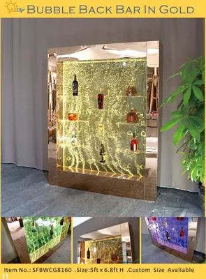 Produktbild von Led Wasser Wand Bar Regal Säule Wassersäulen Theke Regale Designer Beleuchtet