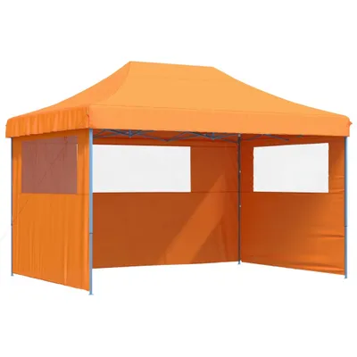 Productafbeelding van vidaXL Partytent, inklapbaar, pop-up model, met 3 zijpanelen, oranje
