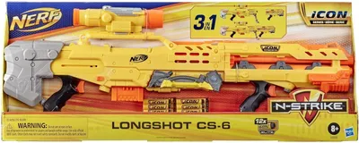Zdjęcie produktu dla NERF Snajperka E8886 N-STRIKE Longshot CS-6 + 12 strzałek Karabin 3w1