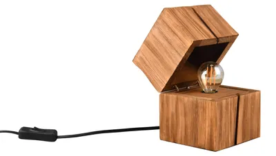 Immagine prodotto di Lampada da tavolo Treasure in legno chiaro, 1xE14x10W, legno, dimensioni: 16x12x12 cm, IP20, Trio