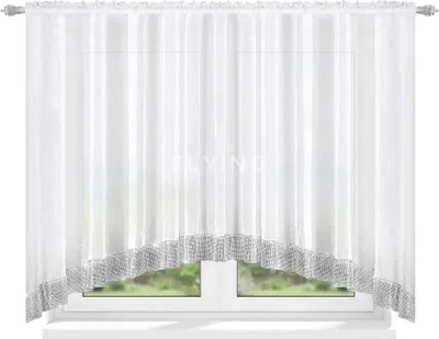 Image de Rideau prêt à poser en voile Moderne Salon Cuisine Rideau LB-223, 150x300 cm