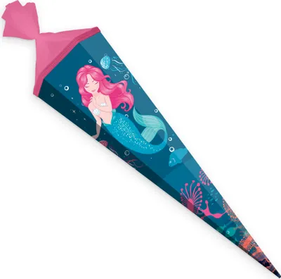 Produktbild von itenga Schultüte Meerjungfrau 85cm mit Tüllverschluss