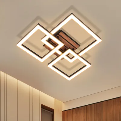 Obrázek produktu pro LED stropní svítidlo ZMH 38 cm – stropní lampa do ložnice, 21 W – kuchyňská lampa, 3000 K, teplá bílá, hranatá, lampa do chodby, obývacího pokoje, kuchyně a jídelny