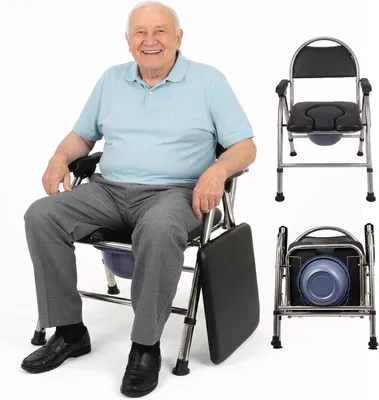 Produktbild von 4in1 Toilettenstuhl für Senioren Duschstuhl WC-Stuhl höhenverstellbar bis 200kg