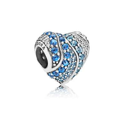 Image de Charm Pandora 797015NABMX, cœur en forme d'eau, argent