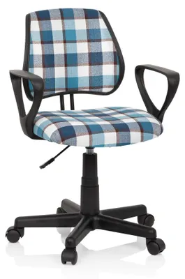 Kinderdrehstuhl KIDDY CD Square, Stoff blau/weiß, höhenverstellbar