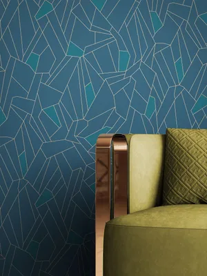 Produktbild von NEWROOM Tapete Indigo Muster Blau Vliestapete - Grafisch Leicht Glänzend Grafisch Germany