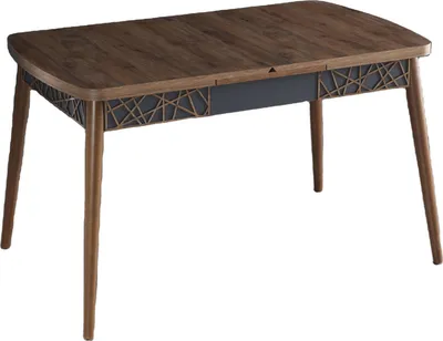 Produktbild von Skye Decor, Amalfi Motif - Walnut, Ausziehbarer Esstisch, Nussbaum, 100 % MELAMINBESCHICHTETE SPANPLATTEN, 131,5 x 79,5 x 76,5 cm