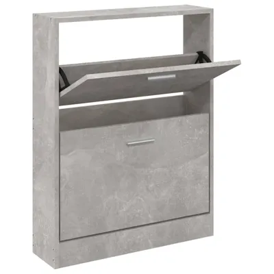 Zdjęcie produktu dla vidaXL Szafka na buty betonowa szara 59x17x81 cm materiał drewnopochodny