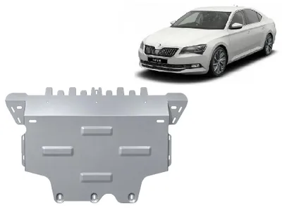 Imagen del producto de Protector inferior de aluminio para el motor del modelo Skoda Superb III, años 2015 a 2024