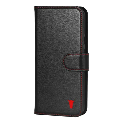 Immagine prodotto di TORRO Custodia in pelle per Pixel 9a (con funzione stand) - Nero con dettagli rossi