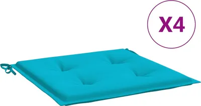 Obrázek produktu pro vidaXL Polštáře na zahradní židle 4 ks. Tyrkysové 50x50x3 cm Látka