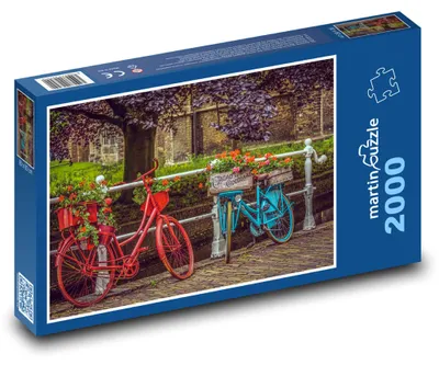 Produktbild von Puzzle 2000 Bunte Räder am Kanal - martinpuzzle
