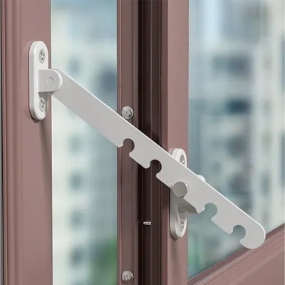 Produktbild von INF Fensterbegrenzer 5-fach Kohlenstoffstahl 16cm, Lüftungsschutz, 2er-Set Weiß