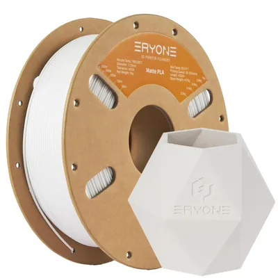 Obrázek produktu pro Filament pro 3D tiskárny – matné PLA 1,75 mm – cívka 1 kg – pro 3D tiskárny FDM – navinuto bez zamotání – bílá