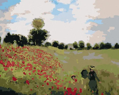 Produktbild von Zuty - Malen nach Zahlen - MOHNBLUMEN (CLAUDE MONET), 40x50 cm, mit Keilrahmen (bereits gespannt)