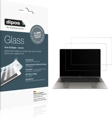 Produktbild von 2x Schutzfolie für Honor MagicBook Pro 14 matt - Anti-Shock 9H Folie dipos Glass Kunststoffglas