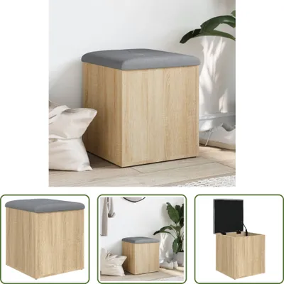 Obrázok produktu pre The Living Store Lavica s úložným priestorom Sonoma dub 42x42x45 cm materiál na báze dreva