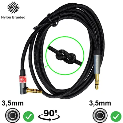 Produktbild von Aux Kabel Kopfhörerkabel Audio Stereo Klinkenkabel 3,5 mm Klinke Winkel Stecker