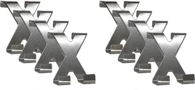 Produktbild von 8 x Türhaken X-Form Edelstahl Handtuchhaken - Garderobenhaken - Haken - Handtuchhalter - Kleiderhaken - Schrankhaken
