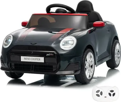 Produktbild von MINI Cooper JCW Kinder Elektroauto 12V (1–5 Jahre) – Offiziell Lizenziert, mit Fernbedienung, Bluetooth & LED – Kinder Elektrofahrzeug – Schwarz