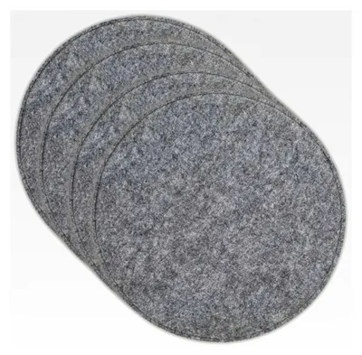 Produktbild von 4er Set Rundes Filz Sitzkissen Anthrazit oder Grau Ø 35 cm mit Antirutschnoppen