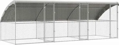 Produktbild von vidaXL Hundekäfig 3 pcs Silber 6 x 2 x 2 m Verzinkter Stahl