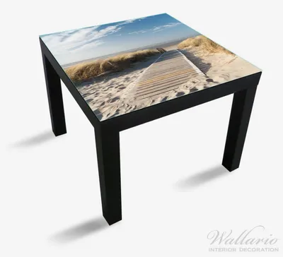 Produktbild von Wallario Möbeldesign -  Glasplatte, Schutzplatte mit Motiv - geeignet für Ikea Lack Tisch, Größe: 55 x 55 cm, Motiv: Auf dem Holzweg zum Strand