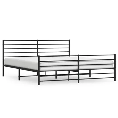 Produktbild von vidaXL Bettgestell mit Kopf- und Fußteil Metall Schwarz 183x213 cm