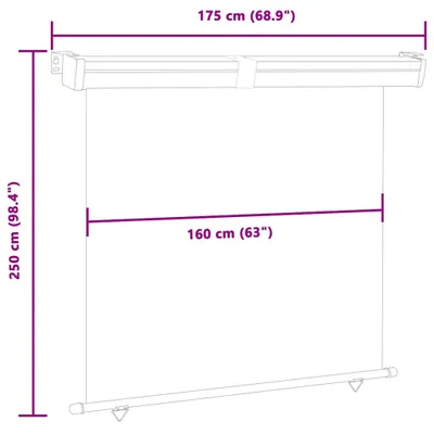 Productafbeelding van vidaXL Balkonzonwering, zijwandmodel, 175x250 cm, zwart