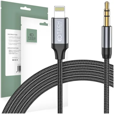 Image de Tech-Protect Ultraboost Lightning To Aux Mini Jack 3.5Mm Cable 100Cm Black