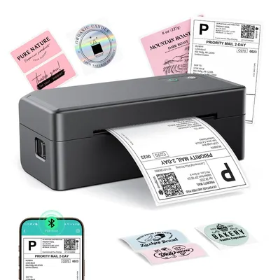 Immagine prodotto di Stampante di etichette termica Bluetooth, stampante per etichette di spedizione 4x6 per piccole imprese, colore nero