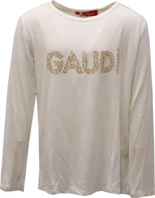 Produktbild von 1932AD maglia bimba GIRL GAUDI' TEEN white/gold strass t-shirt kids