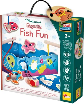 Obrázek produktu pro Lisciani Montessori dřevěná vzdělávací hračka Fish Fun (hra na ryby)
