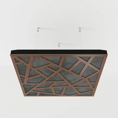 Produktbild von 4er-Set Akustik-Deckenpaneele SKYROSS Samt 50x50x5 cm, Nussbaum/Grau