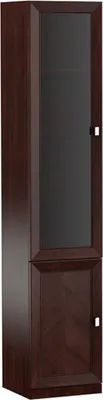 Produktbild von Casa Padrino Luxus Wohnzimmerschrank mit 2 Türen Dunkelbraun / Silber 45,4 x 44,2 x H. 225,6 cm - Wohnzimmermöbel