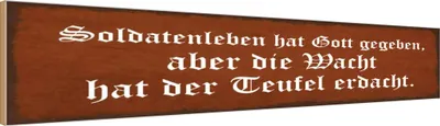 Produktbild von vianmo Holzschild 10x46 cm Soldatenleben hat Gott gegeben