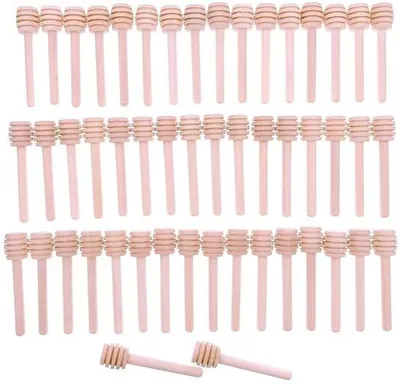 Produktbild von 50 Honiglöffel – Holzene Honiglöffel – Honigheber – Dessertbesteck – Hochzeit/Geburtstag – 8 cm – Ideal für Honig und Sirup – Honigdosierer