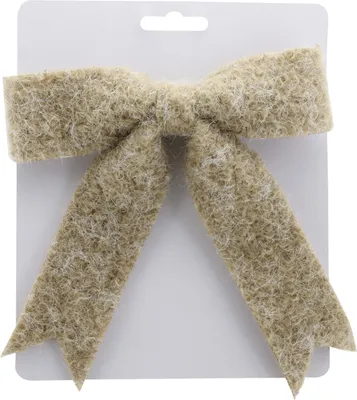 Produktbild von Weihnachtsdeko Schleife aus Stoff 16 x 16 cm beige