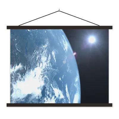 Produktbild von MuchoWow® Textilposter Die Erde des Sonnensystems 40x30 cm mit schwarzem Rahmen - Dekorationen