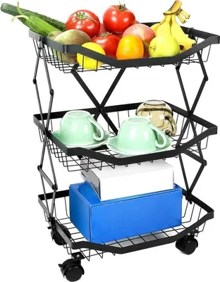 Produktbild von Verschilleniveau keukentrolley mit 3 Ebenen und Rädern für Küche Schlafzimmer Büro Bad