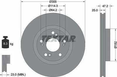 Produktbild von 2x TEXTAR Bremsscheibe 92140903 für HONDA Accord VII Limousine (CL CN) 47 2mm