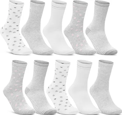 Produktbild von 10 Paar Damen Socken Mehrfarbig Streifen Punkte Herzen Maritim Baumwolle - 34911/1 (35-38)