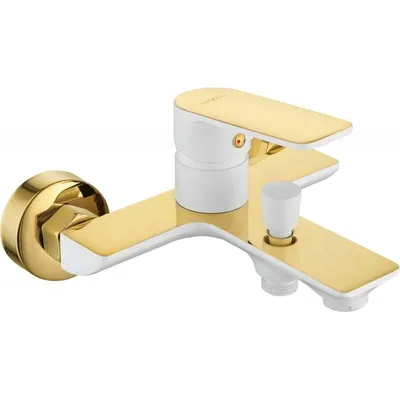 Zdjęcie produktu dla Mexen Alfa bateria wannowa, biała/złota - 745730-25