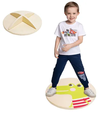 Productafbeelding van Houten balansbord, wankelbord voor kinderen, balanstrainer, voor sport en spel