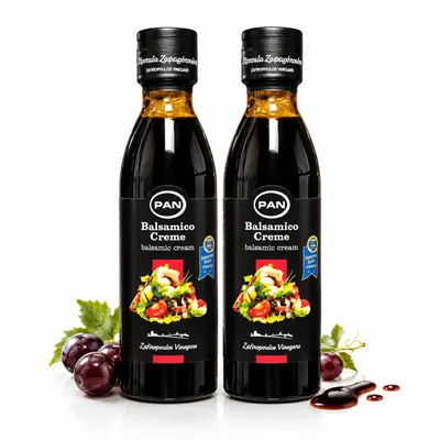 Produktbild von Premium Balsamico Creme | mit natürlichem Zucker | griechischer fruchtiger Balsamico crema | 2x 250 ml