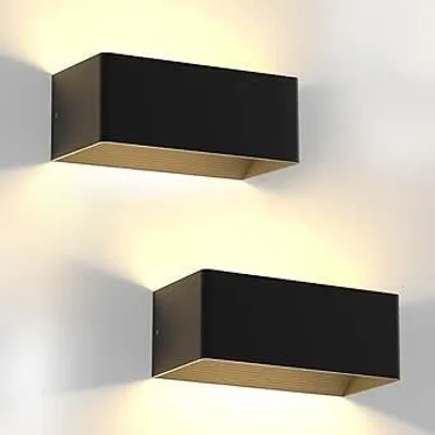 Produktbild von ZMH LED nástěnné světlo 2ks vnitřní a venkovní černá nástěnná lampa teplá bílá lampa do chodby IP20 vodotěsná venkovní nástěnná lampa 5W zahradu
