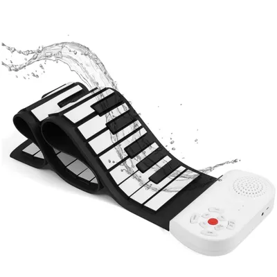Produktbild von AIORBER 49 Tasten Rollpiano, Tragbares Kinder E-Piano, Simulierte Tastatur, USB wiederaufladbar, Kopfhöreranschluss, Lernspielzeug, Schwarz