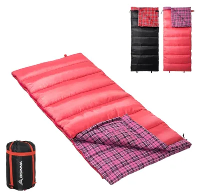 Image de Sac de couchage en flanelle pour adultes et enfants, adapté aux 3 saisons